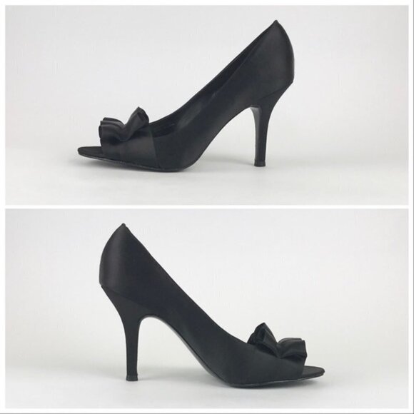 Tahari Sloan Peep Toe Satin Heels 6.5 - Picture 3 of 7